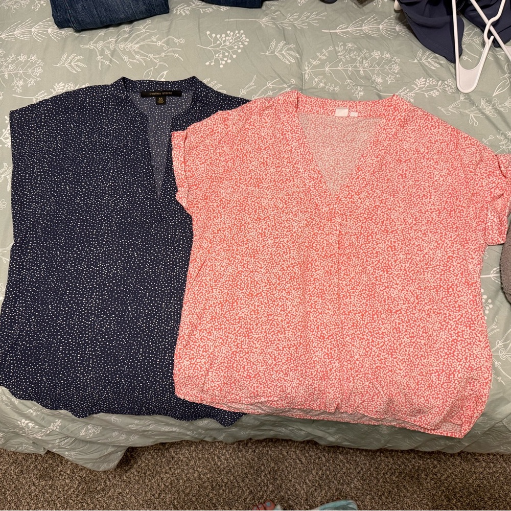 GAP Navy and Pink Blouses